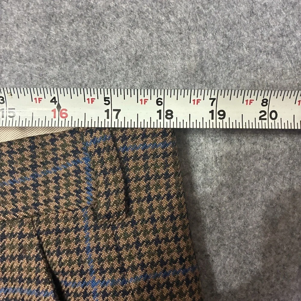 Vtg Oxxford Clothes Bespoke Mens 36x30 Houndstooth Pleated Pants Wool Cashmere